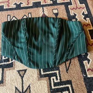 Princess Polly Forest Green Striped Top